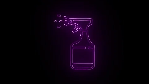 Spray Icon Isolated on Black Background Cleaning Liquid Graphic Animation Stock-Footage 331853059
