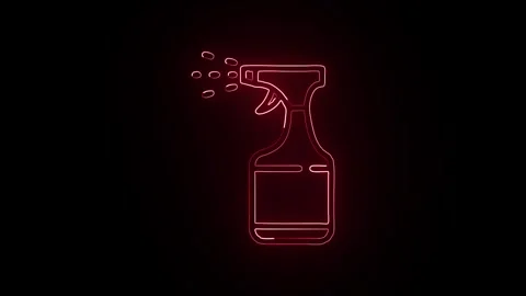 Spray Icon Isolated on Black Background Cleaning Liquid Graphic Animation Stock-Footage 331853067