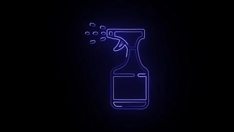 Spray Icon Isolated on Black Background Cleaning Liquid Graphic Animation Stock-Footage 331853075