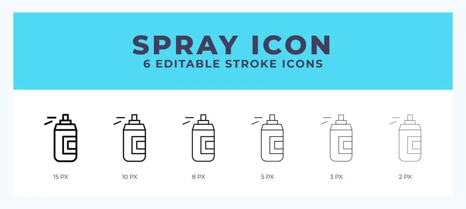 Spray icon set with different stroke. Design elements for logo. Vector illu.. イラスト素材