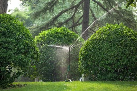 Spray irrigation Stock Photos