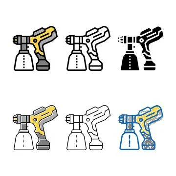 Spray multipack gun tool color icon vector Illustrazione stock