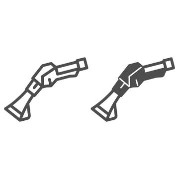 Spray nozzle line and solid icon, dry cleaning concept, sprayer head vector sign Stock Illustration