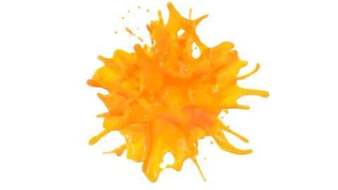 Spray of orange liquid Stock Illustration