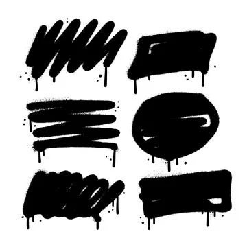 Spray Paint Abstract Vector backdrop Elements set isolated on White Background Stock Illustration