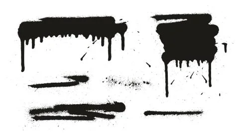 Spray Paint Abstract Vector Backgrounds, Lines &amp; Drips Set 06 イラスト素材