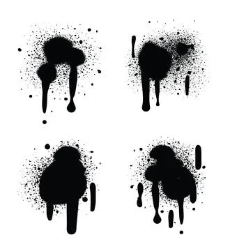 Spray Paint Abstract Vector Elements 스톡 일러스트