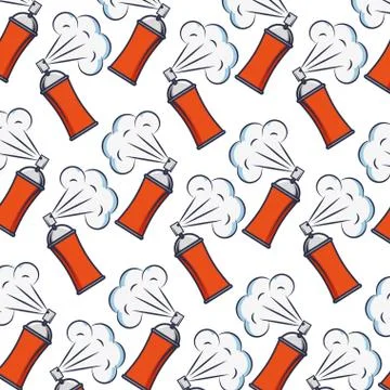 Spray paint bottles pattern background Illustrazione stock