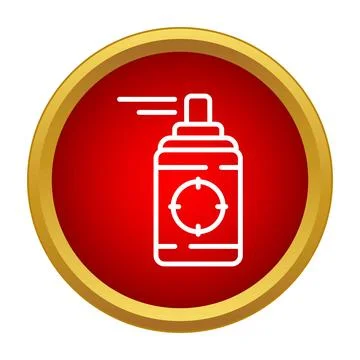 Spray paint can icon emitting aerosol target design Stock Illustration