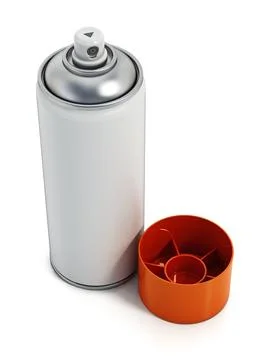 Spray paint can isolated on white background. 3D illustration Illustrazione stock