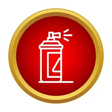 Spray paint can line icon art supplies creating graffiti Ilustración de archivo