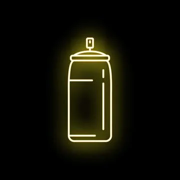 Spray paint can neon line art icon Stock Illustration