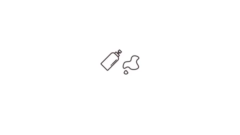 Spray Paint Can Splatter Graphic Line Icon Animation Stock Footage 346743723