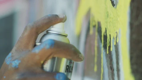 Spray Paint Can Wall 4k Stock Footage 92377831