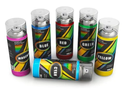 Spray paint cans Illustrazione stock