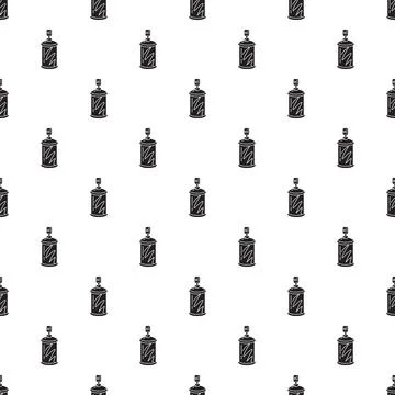 Spray paint cans seamless pattern black icon Stock Illustration