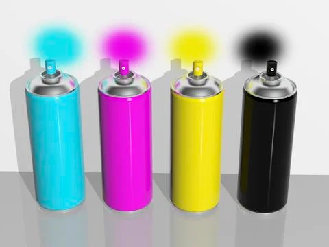 Spray paint cmyk Stock Illustration