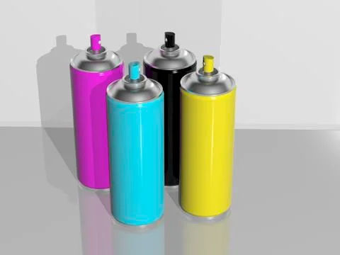 Spray paint cmyk Stock Illustration