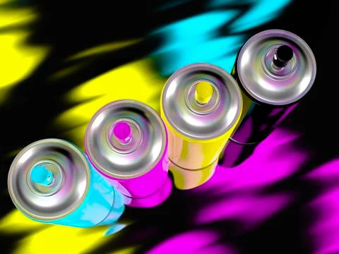 Spray paint cmyk Stock Illustration