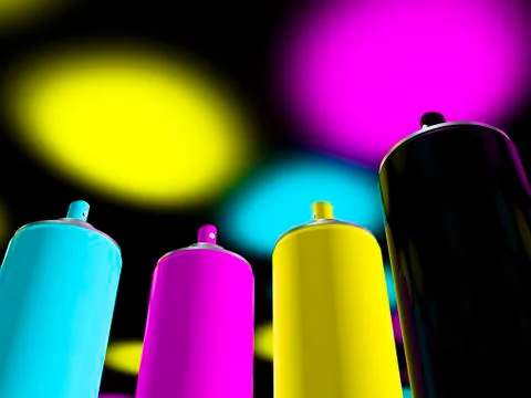 Spray paint cmyk Stock Illustration
