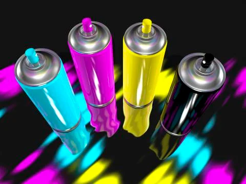 Spray paint cmyk Stock Illustration