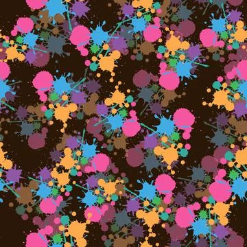 Spray paint on a dark background. Abstract color splash, seamless pattern. Stock Illustration