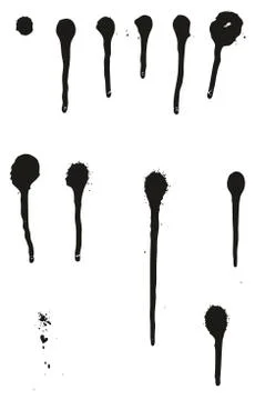 Spray Paint Detail Abstract Vector Drips Set 01 Illustrazione stock