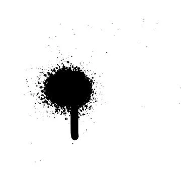 Spray paint dot. Splatter painted drip, grunge art circle texture, graffiti Stock Illustration