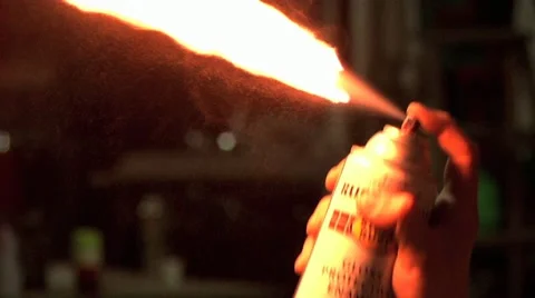 Spray Paint Fire Stock Footage 10974721