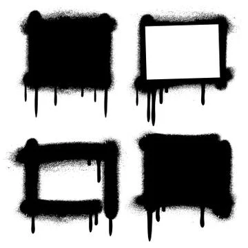 Spray paint graffiti grunge frames, banners vector Stock Illustration