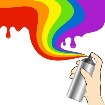 Spray paint in hand Stock Illustration