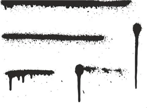 Spray Paint High Detail Abstract Vector Backgrounds, Lines & Drips Set 01 Stock Illustration