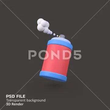 Spray paint isolated 3d render icon illustration PSD Template