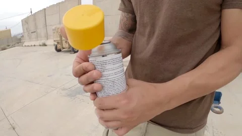 SPRAY PAINT LID POP Stock Footage 150691801