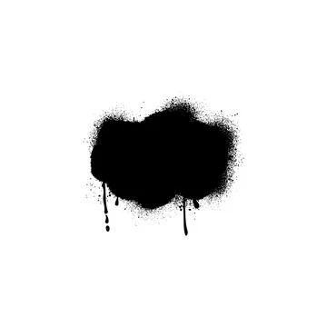 Spray paint vector shape black ink splatters, abstract graffiti spraying Stock Illustration
