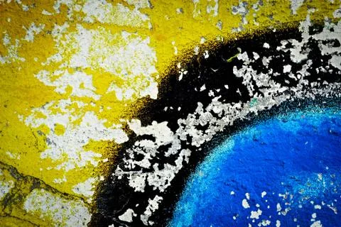 Spray paint in wall Stock Photos