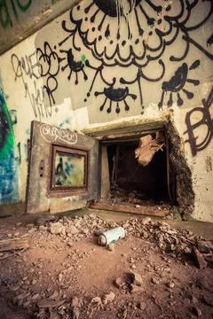 Spray Paint Wall Stockfoto's