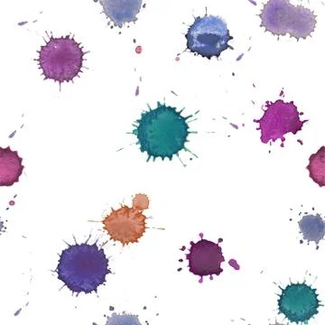 Spray paint watercolor seamless pattern.copy square to the side and you'll ge Stock Illustration