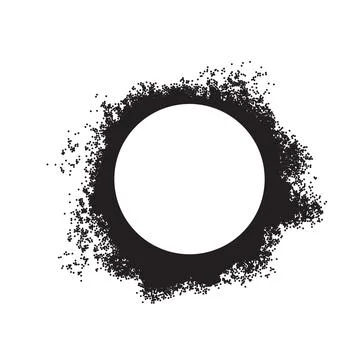 Spray painted circle dot frame. Paint circular round vector splatter spray Stock Illustration