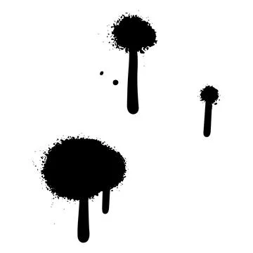 Spray painted grunge dots . Paint splatter circle shapes, messy urban graffiti Ilustração Stock