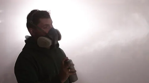 Spray painter, Artisan techniques, Lighting effects Stock-Footage 282445190