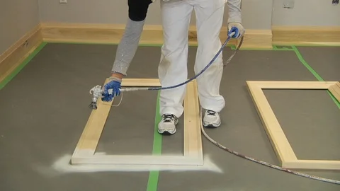 Spray Painting the frame Stock Footage 111497965