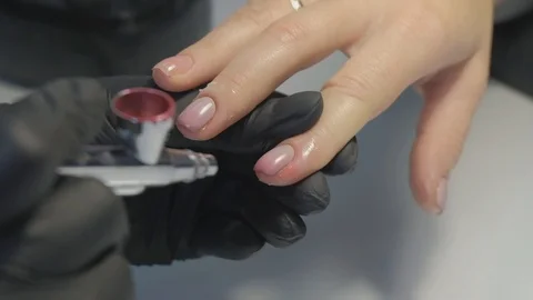 Spray painting nails. Video stock 101263962