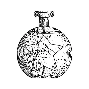 Spray perfum bottle female sketch hand drawn vector 스톡 일러스트