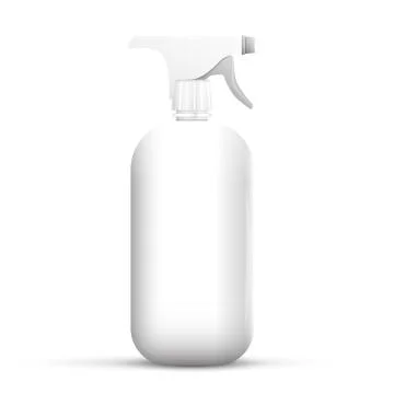 Spray pistol cleaner plastic round plastic bottle white. Illustrazione stock