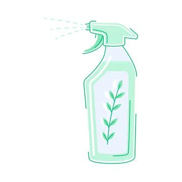 Spray Plastic Bottle with Cleaning Detergent as Domestic Disinfectant for Illustrazione stock