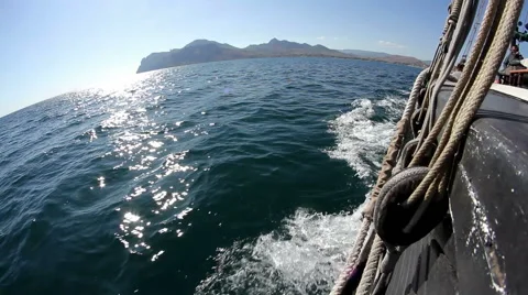 Spray from the side of a sailboat Stock Footage 60563496