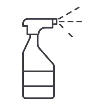 Spray sign vector line icon, sign, illustration on background, editable strokes Stock Illustration