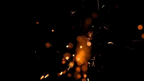 Spray of sparks on black background Stockbeeldmateriaal 121619411