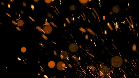Spray of sparks on black background Stock Footage 121629319